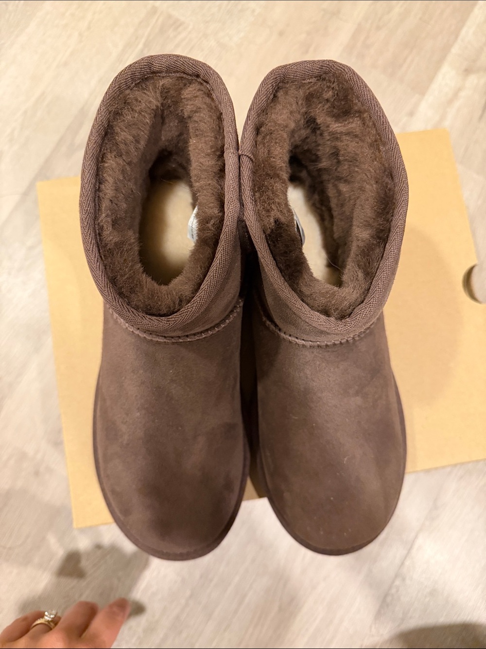 NWT UGG Classic Mini Boots - Chocolate Brown Suede - Picture 6 of 7